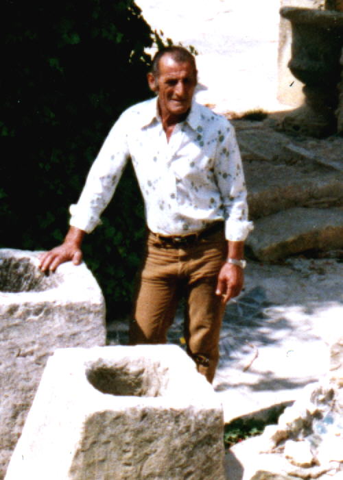 Father standing near a well